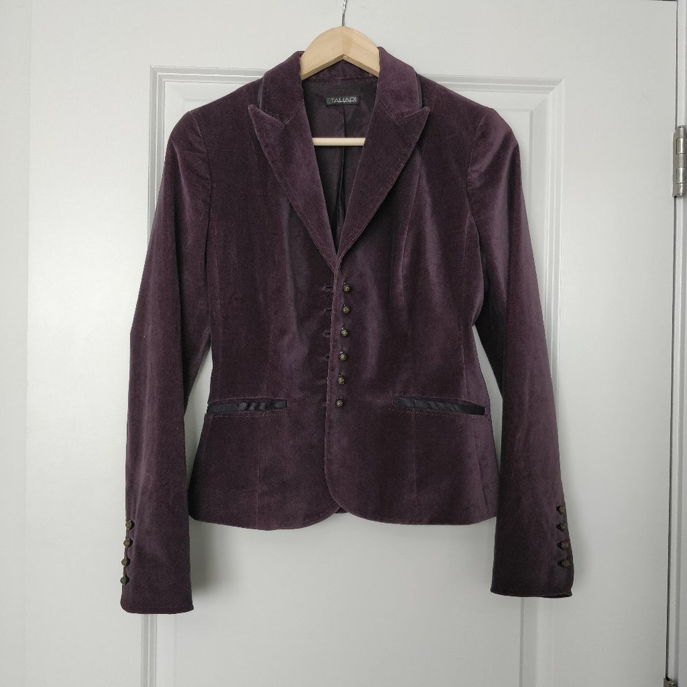 Tahari Purple Velvet Blazer s6